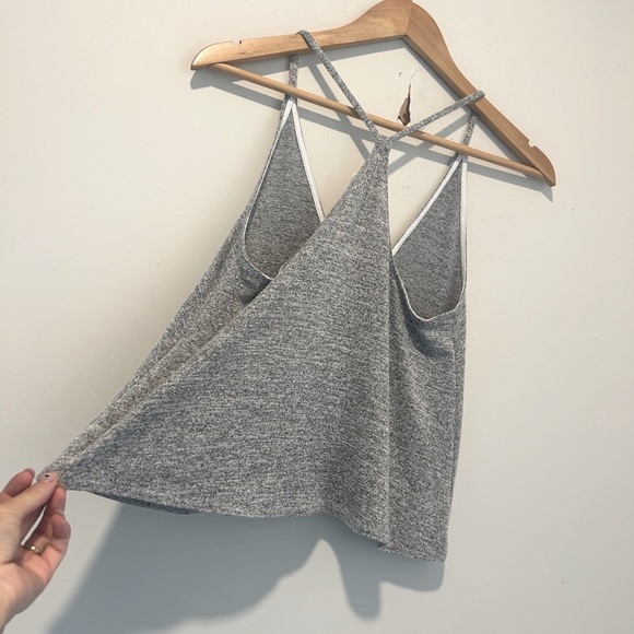 Wilfred Free Flowy Racerback Semi-Cropped Tank Top in Heather Grey ~ size XS - Picture 6 of 6